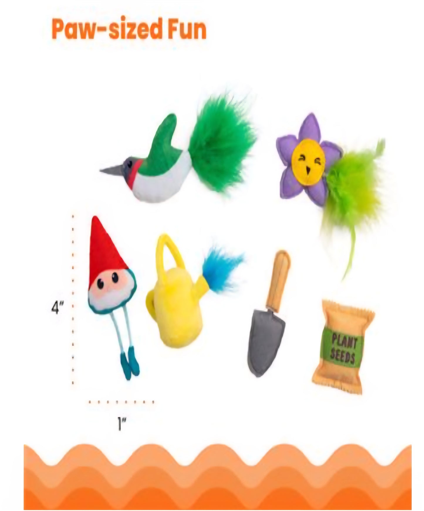 Catstages Garden Fur-Ends Cat Toys 6 pk