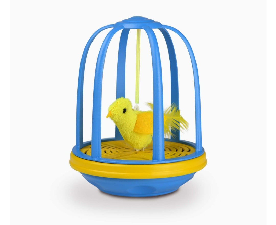OurPets Bird in A Cage Electronic Cat Toy