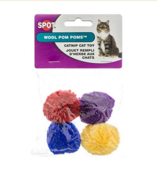 Spot Wool Pom Poms with Catnip - Hillbilly House Panthers
