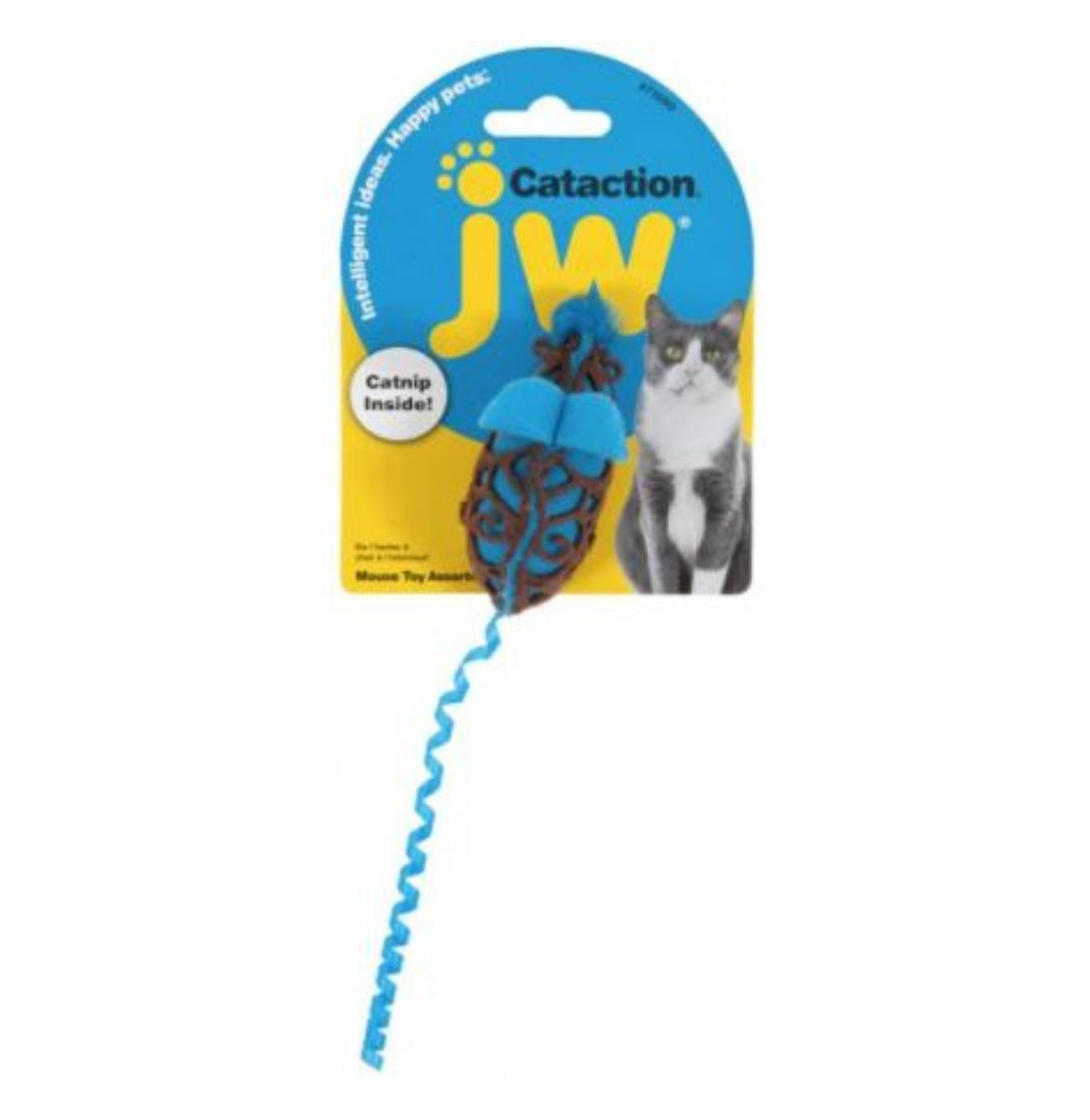 JW Cataction Catnip Mouse Cat Toy with Rope Tail - Hillbilly House Panthers