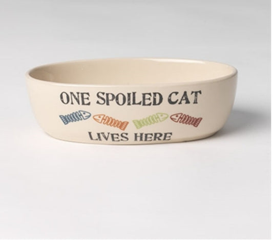 Petrageous "One Spoiled Cat" Oval Bowl - Hillbilly House Panthers
