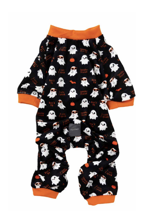 Fuzzyard Spooky Ghost Pet Pajama - Hillbilly House Panthers