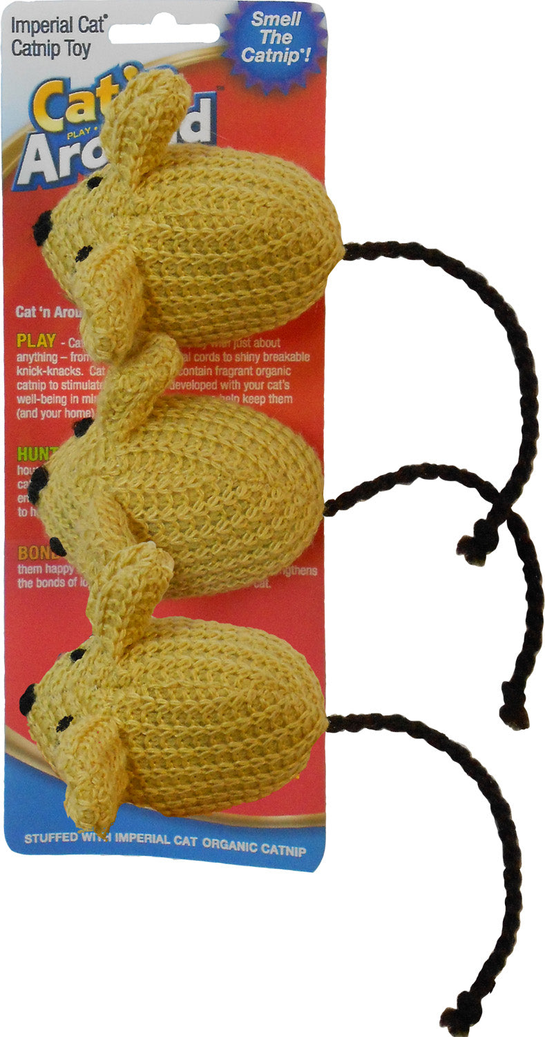 Imperial Cat Knitted Catnip Mice Trio - Hillbilly House Panthers
