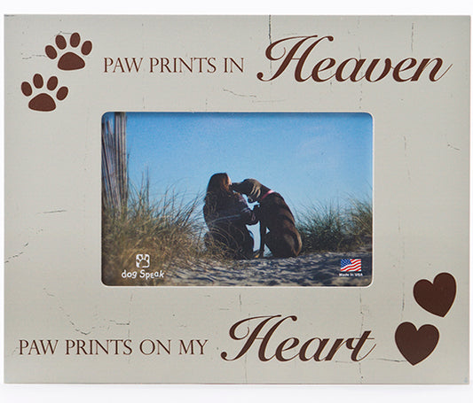Dog Speak "Paw Prints in Heaven Paw Prints on My Heart" Pet Photo Frame - Hillbilly House Panthers